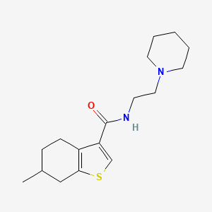 molecular formula C17H26N2OS B5055468 6-methyl-N-[2-(1-piperidinyl)ethyl]-4,5,6,7-tetrahydro-1-benzothiophene-3-carboxamide 