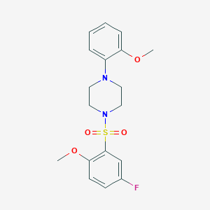 molecular formula C18H21FN2O4S B5055475 1-[(5-fluoro-2-methoxyphenyl)sulfonyl]-4-(2-methoxyphenyl)piperazine 