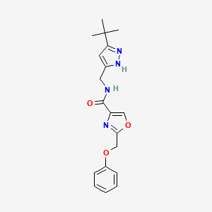 N-[(5-tert-butyl-1H-pyrazol-3-yl)methyl]-2-(phenoxymethyl)-1,3-oxazole-4-carboxamide