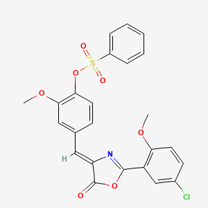 4-{[2-(5-chloro-2-methoxyphenyl)-5-oxo-1,3-oxazol-4(5H)-ylidene]methyl}-2-methoxyphenyl benzenesulfonate