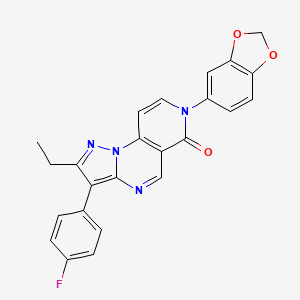 7-(1,3-benzodioxol-5-yl)-2-ethyl-3-(4-fluorophenyl)pyrazolo[1,5-a]pyrido[3,4-e]pyrimidin-6(7H)-one