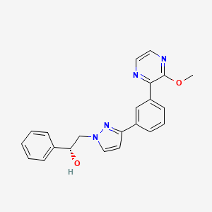 (1R)-2-{3-[3-(3-methoxy-2-pyrazinyl)phenyl]-1H-pyrazol-1-yl}-1-phenylethanol