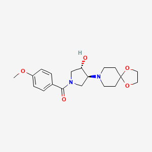 molecular formula C19H26N2O5 B5055519 (3S*,4S*)-4-(1,4-dioxa-8-azaspiro[4.5]dec-8-yl)-1-(4-methoxybenzoyl)-3-pyrrolidinol 