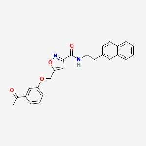 molecular formula C25H22N2O4 B5055520 5-[(3-acetylphenoxy)methyl]-N-[2-(2-naphthyl)ethyl]-3-isoxazolecarboxamide 