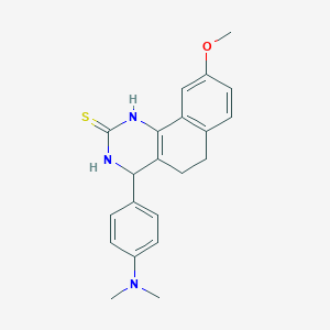 molecular formula C21H23N3OS B5055543 4-[4-(dimethylamino)phenyl]-9-methoxy-3,4,5,6-tetrahydrobenzo[h]quinazoline-2(1H)-thione 