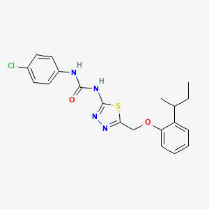 molecular formula C20H21ClN4O2S B5055548 N-{5-[(2-sec-butylphenoxy)methyl]-1,3,4-thiadiazol-2-yl}-N'-(4-chlorophenyl)urea 