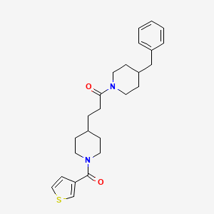 molecular formula C25H32N2O2S B5055551 4-benzyl-1-{3-[1-(3-thienylcarbonyl)-4-piperidinyl]propanoyl}piperidine 