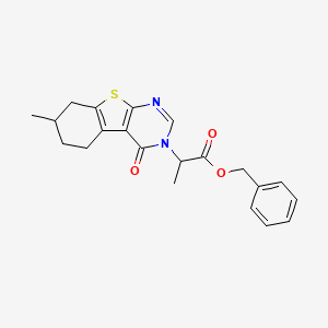 benzyl 2-(7-methyl-4-oxo-5,6,7,8-tetrahydro[1]benzothieno[2,3-d]pyrimidin-3(4H)-yl)propanoate