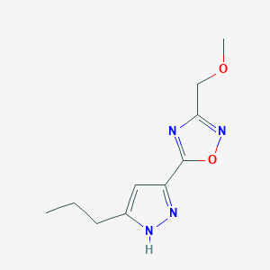 molecular formula C10H14N4O2 B5055575 3-(methoxymethyl)-5-(3-propyl-1H-pyrazol-5-yl)-1,2,4-oxadiazole 