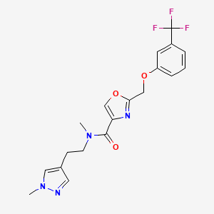molecular formula C19H19F3N4O3 B5055594 N-methyl-N-[2-(1-methyl-1H-pyrazol-4-yl)ethyl]-2-{[3-(trifluoromethyl)phenoxy]methyl}-1,3-oxazole-4-carboxamide 