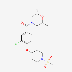 molecular formula C19H27ClN2O5S B5055600 (2R*,6S*)-4-(3-chloro-4-{[1-(methylsulfonyl)-4-piperidinyl]oxy}benzoyl)-2,6-dimethylmorpholine 
