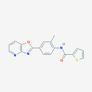 molecular formula C18H13N3O2S B505561 N-[2-methyl-4-([1,3]oxazolo[4,5-b]pyridin-2-yl)phenyl]thiophene-2-carboxamide CAS No. 900757-76-8