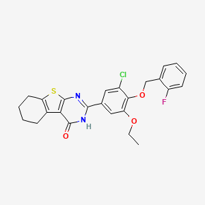 2-{3-chloro-5-ethoxy-4-[(2-fluorobenzyl)oxy]phenyl}-5,6,7,8-tetrahydro[1]benzothieno[2,3-d]pyrimidin-4(3H)-one