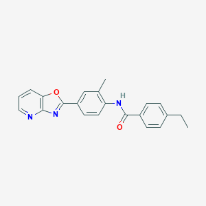 molecular formula C22H19N3O2 B505562 4-ethyl-N-[2-methyl-4-([1,3]oxazolo[4,5-b]pyridin-2-yl)phenyl]benzamide 