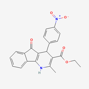 ethyl 2-methyl-4-(4-nitrophenyl)-5-oxo-4,5-dihydro-1H-indeno[1,2-b]pyridine-3-carboxylate