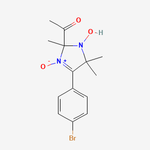 molecular formula C14H17BrN2O3 B5055674 1-[4-(4-bromophenyl)-1-hydroxy-2,5,5-trimethyl-3-oxido-2,5-dihydro-1H-imidazol-2-yl]ethanone 
