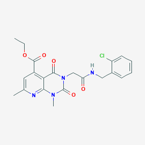 molecular formula C21H21ClN4O5 B5055690 ethyl 3-{2-[(2-chlorobenzyl)amino]-2-oxoethyl}-1,7-dimethyl-2,4-dioxo-1,2,3,4-tetrahydropyrido[2,3-d]pyrimidine-5-carboxylate 
