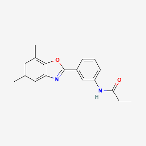 molecular formula C18H18N2O2 B5055704 N-[3-(5,7-dimethyl-1,3-benzoxazol-2-yl)phenyl]propanamide 