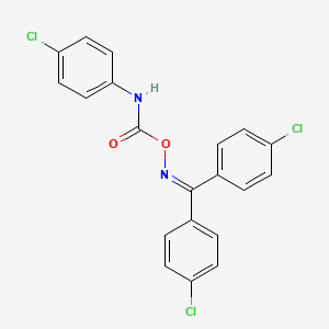 molecular formula C20H13Cl3N2O2 B5055716 bis(4-chlorophenyl)methanone O-{[(4-chlorophenyl)amino]carbonyl}oxime 