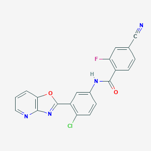 N-(4-chloro-3-[1,3]oxazolo[4,5-b]pyridin-2-ylphenyl)-4-cyano-2-fluorobenzamide