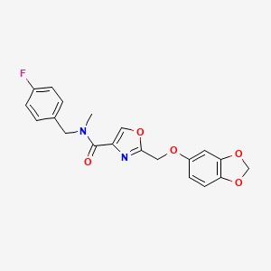 molecular formula C20H17FN2O5 B5055730 2-[(1,3-benzodioxol-5-yloxy)methyl]-N-(4-fluorobenzyl)-N-methyl-1,3-oxazole-4-carboxamide 
