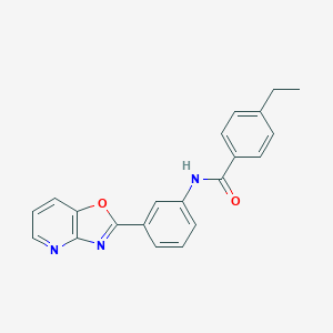 molecular formula C21H17N3O2 B505574 4-ethyl-N-(3-[1,3]oxazolo[4,5-b]pyridin-2-ylphenyl)benzamide 