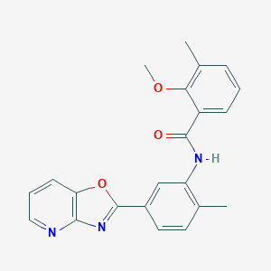 2-methoxy-3-methyl-N-[2-methyl-5-([1,3]oxazolo[4,5-b]pyridin-2-yl)phenyl]benzamide