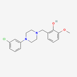 molecular formula C18H21ClN2O2 B5055760 2-{[4-(3-chlorophenyl)-1-piperazinyl]methyl}-6-methoxyphenol 