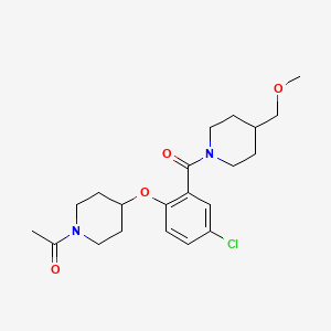molecular formula C21H29ClN2O4 B5055770 1-acetyl-4-(4-chloro-2-{[4-(methoxymethyl)-1-piperidinyl]carbonyl}phenoxy)piperidine 