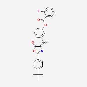 3-{[2-(4-tert-butylphenyl)-5-oxo-1,3-oxazol-4(5H)-ylidene]methyl}phenyl 2-fluorobenzoate