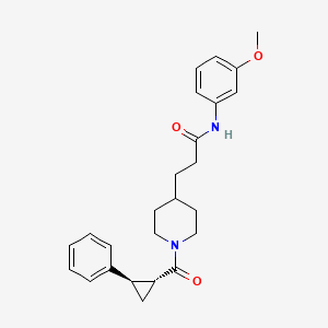 molecular formula C25H30N2O3 B5055777 N-(3-methoxyphenyl)-3-(1-{[(1R*,2R*)-2-phenylcyclopropyl]carbonyl}-4-piperidinyl)propanamide 