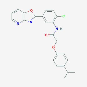 molecular formula C23H20ClN3O3 B505578 N-(2-chloro-5-[1,3]oxazolo[4,5-b]pyridin-2-ylphenyl)-2-(4-isopropylphenoxy)acetamide 