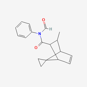 molecular formula C18H19NO2 B5055780 N-formyl-3-methyl-N-phenylspiro[bicyclo[2.2.1]heptane-7,1'-cyclopropane]-5-ene-2-carboxamide 