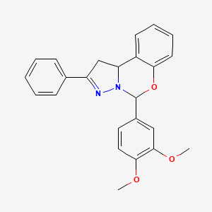 molecular formula C24H22N2O3 B5055803 5-(3,4-dimethoxyphenyl)-2-phenyl-1,10b-dihydropyrazolo[1,5-c][1,3]benzoxazine 