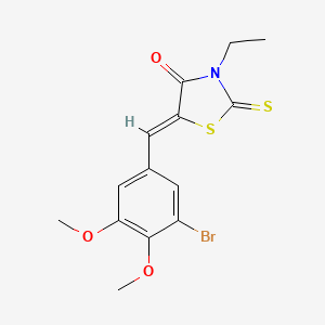molecular formula C14H14BrNO3S2 B5055813 5-(3-bromo-4,5-dimethoxybenzylidene)-3-ethyl-2-thioxo-1,3-thiazolidin-4-one 