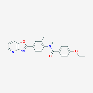 molecular formula C22H19N3O3 B505582 4-ethoxy-N-[2-methyl-4-([1,3]oxazolo[4,5-b]pyridin-2-yl)phenyl]benzamide 