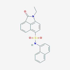 molecular formula C23H18N2O3S B505585 1-ethyl-N-(1-naphthyl)-2-oxo-1,2-dihydrobenzo[cd]indole-6-sulfonamide 