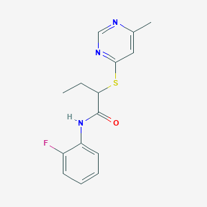 N-(2-fluorophenyl)-2-[(6-methyl-4-pyrimidinyl)thio]butanamide