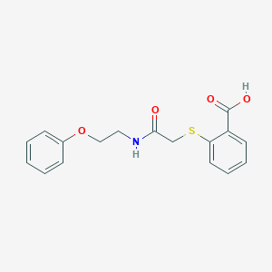 2-({2-oxo-2-[(2-phenoxyethyl)amino]ethyl}thio)benzoic acid