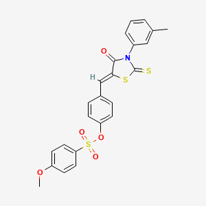 4-{[3-(3-methylphenyl)-4-oxo-2-thioxo-1,3-thiazolidin-5-ylidene]methyl}phenyl 4-methoxybenzenesulfonate