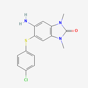 5-amino-6-[(4-chlorophenyl)thio]-1,3-dimethyl-1,3-dihydro-2H-benzimidazol-2-one