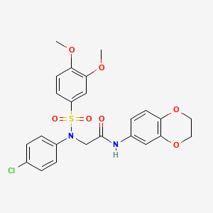 N~2~-(4-chlorophenyl)-N~1~-(2,3-dihydro-1,4-benzodioxin-6-yl)-N~2~-[(3,4-dimethoxyphenyl)sulfonyl]glycinamide