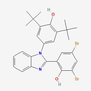 molecular formula C27H28Br2N2O2 B5055988 2,4-dibromo-6-[1-(3,5-di-tert-butyl-4-hydroxyphenyl)-1H-benzimidazol-2-yl]phenol 