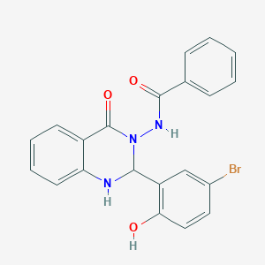 molecular formula C21H16BrN3O3 B505599 N-(2-(5-bromo-2-hydroxyphenyl)-4-oxo-1,4-dihydro-3(2H)-quinazolinyl)benzamide 
