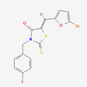 molecular formula C15H9BrFNO2S2 B5055994 5-[(5-bromo-2-furyl)methylene]-3-(4-fluorobenzyl)-2-thioxo-1,3-thiazolidin-4-one 