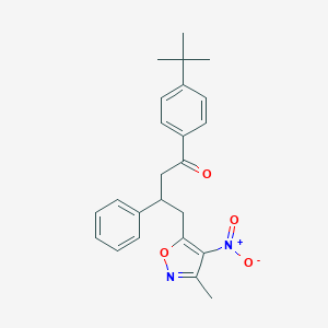 molecular formula C24H26N2O4 B505600 1-(4-Tert-butylphenyl)-4-{4-nitro-3-methyl-5-isoxazolyl}-3-phenyl-1-butanone 