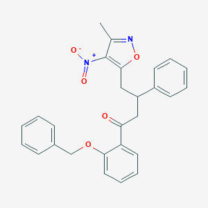 molecular formula C27H24N2O5 B505603 1-[2-(Benzyloxy)phenyl]-4-{4-nitro-3-methyl-5-isoxazolyl}-3-phenyl-1-butanone 