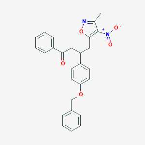 molecular formula C27H24N2O5 B505604 3-[4-(Benzyloxy)phenyl]-4-{4-nitro-3-methyl-5-isoxazolyl}-1-phenyl-1-butanone 
