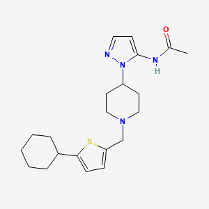 molecular formula C21H30N4OS B5056041 N-(1-{1-[(5-cyclohexyl-2-thienyl)methyl]-4-piperidinyl}-1H-pyrazol-5-yl)acetamide 