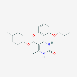 molecular formula C22H30N2O4 B5056049 4-methylcyclohexyl 6-methyl-2-oxo-4-(2-propoxyphenyl)-1,2,3,4-tetrahydro-5-pyrimidinecarboxylate 